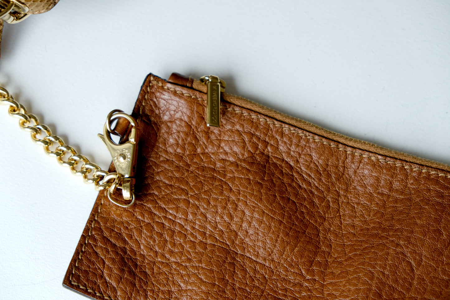 Dolce & Gabbana Suede & Sheepskin Fur Shoulder Bag
