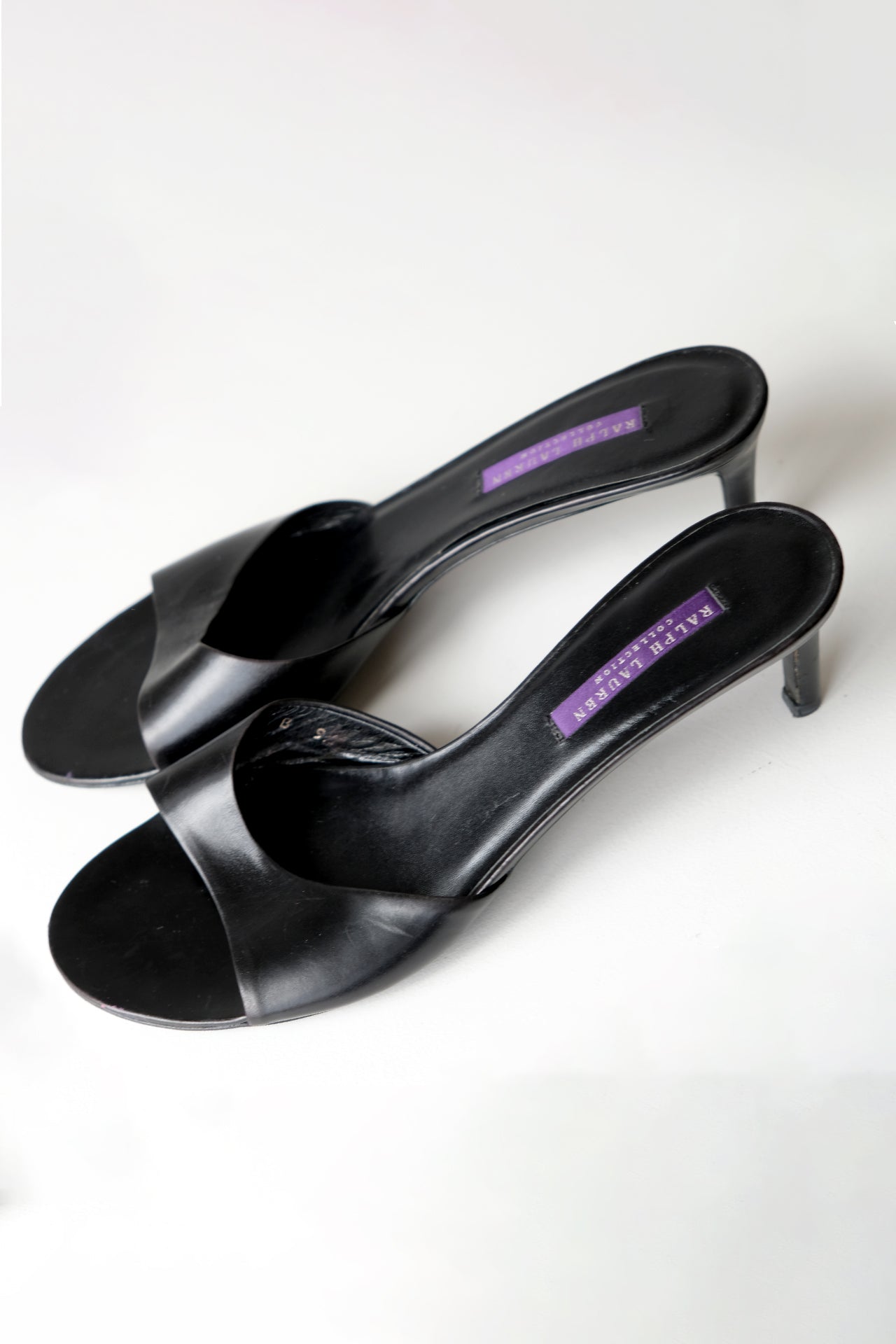 Ralph Lauren Black Leather Mules
