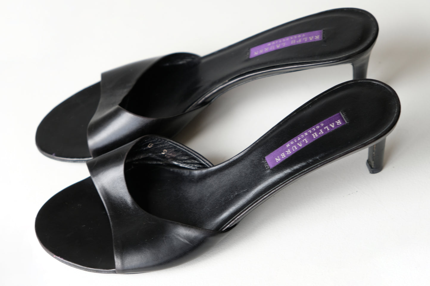 Ralph Lauren Black Leather Mules