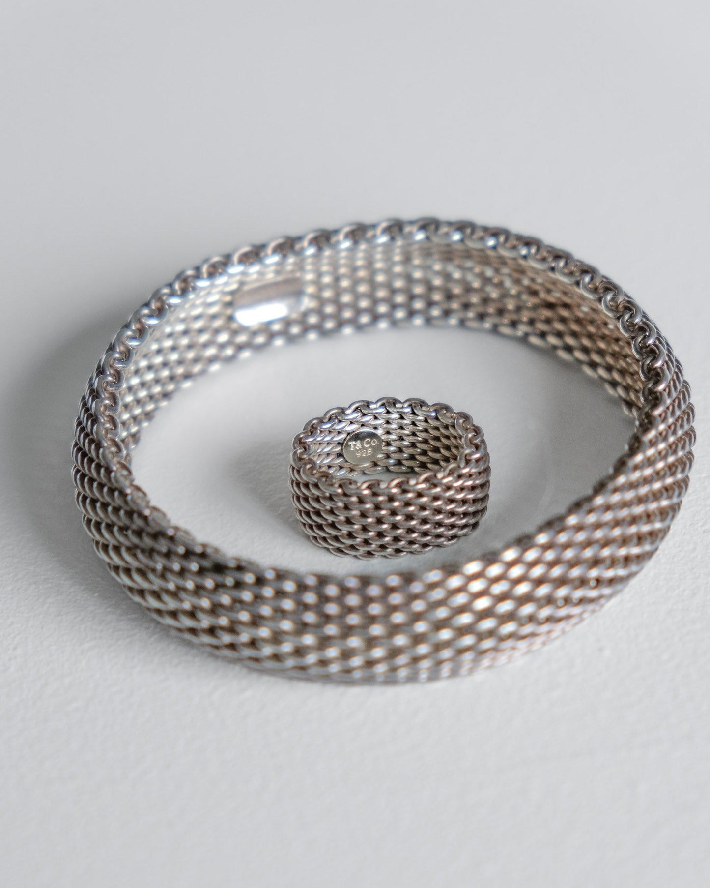 Tiffany & Co. Somerset Mesh Armband & Ring set