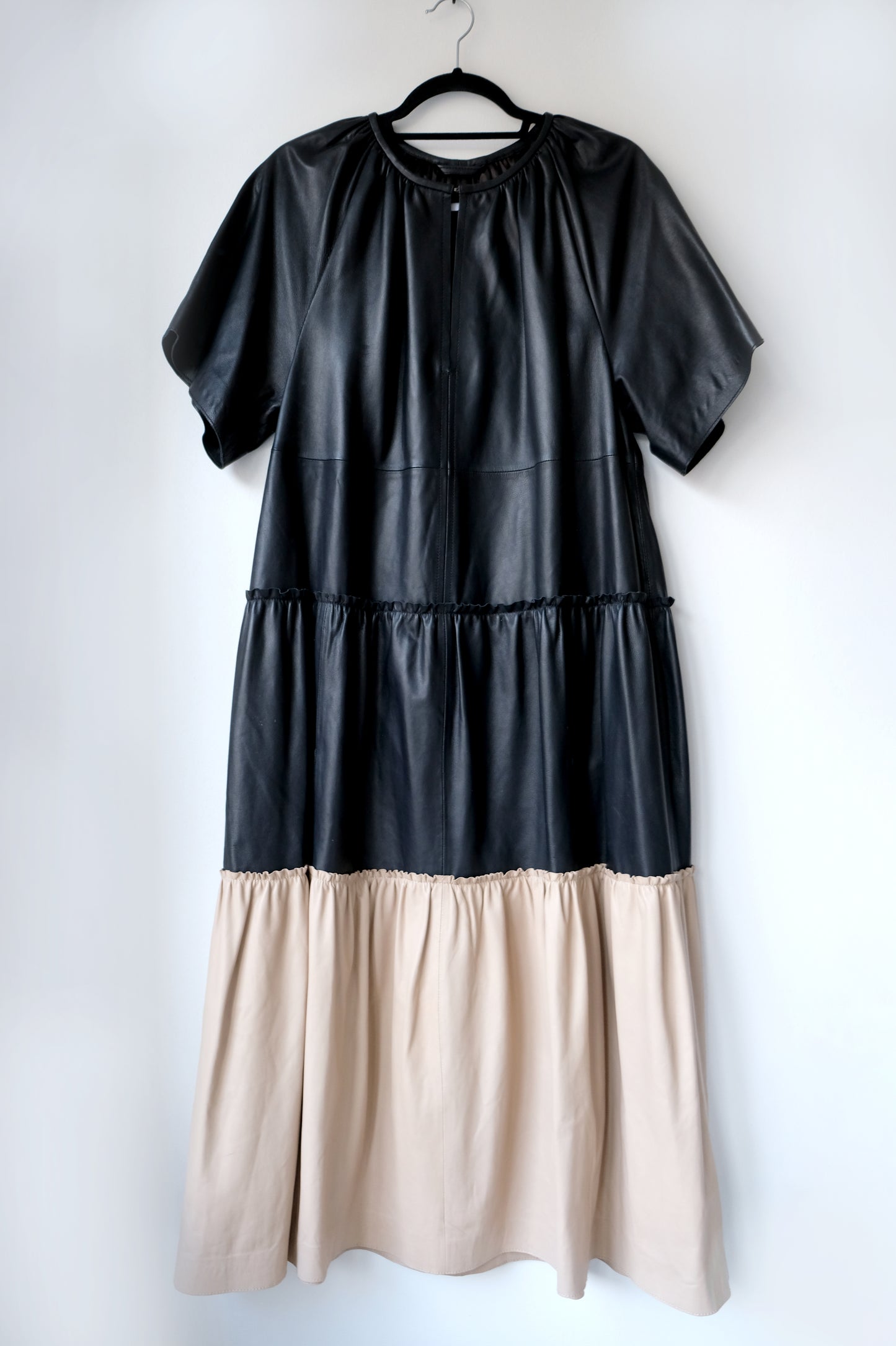 STAND STUDIO Tiered Leather Dress In Multicolor