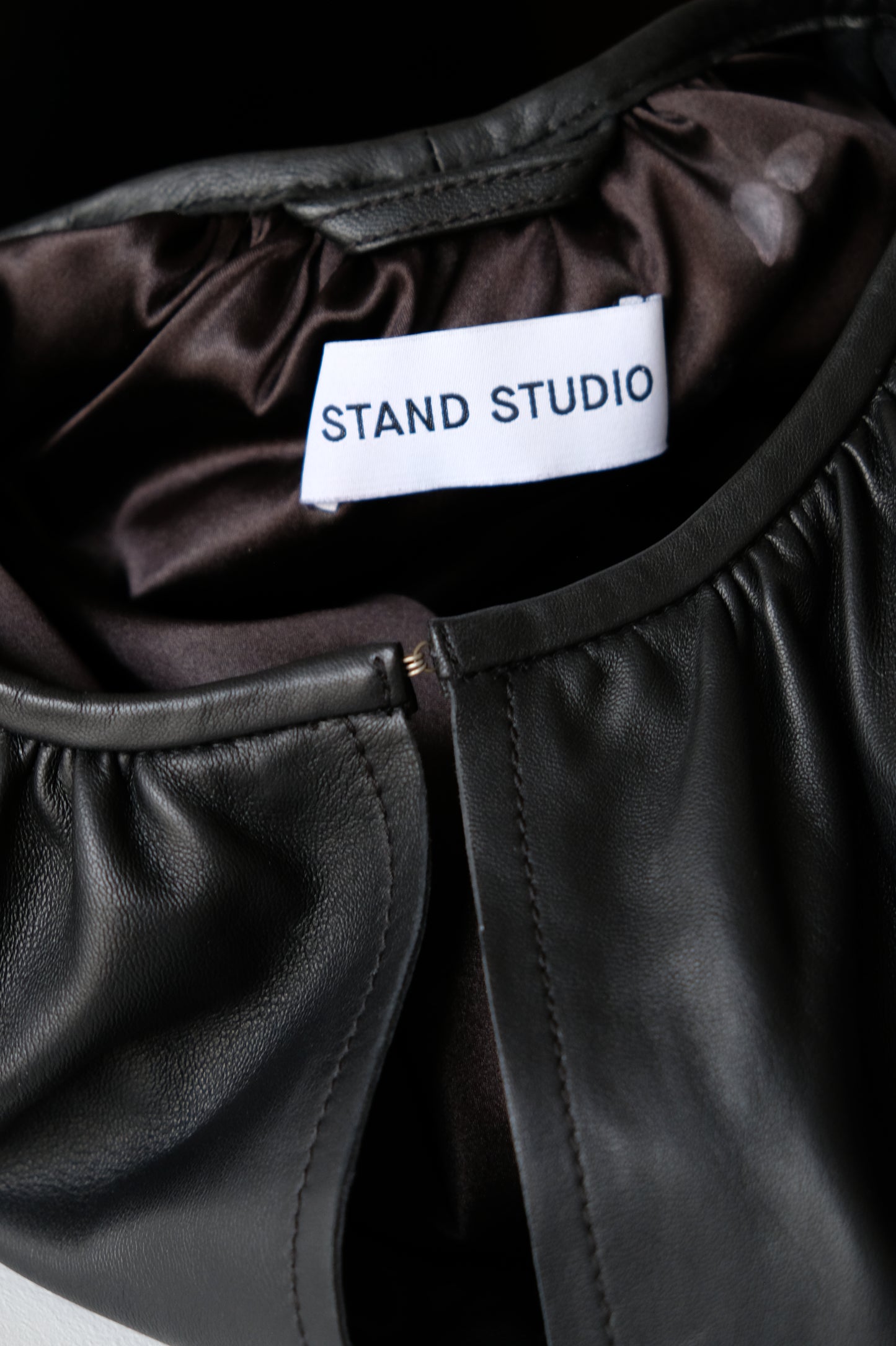 STAND STUDIO Tiered Leather Dress In Multicolor