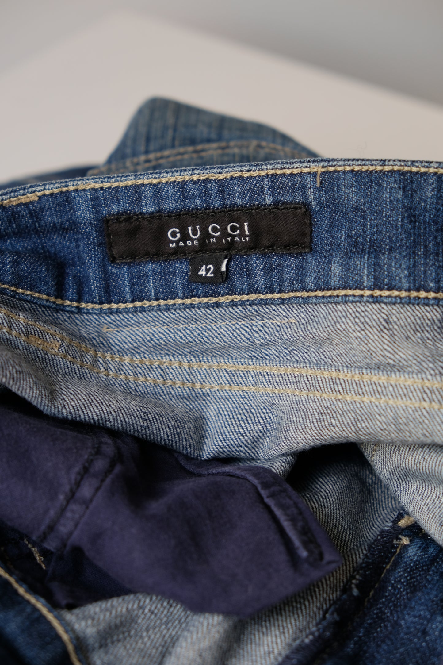Vintage Gucci by Tom Ford Heart Charm Denim Skirt
