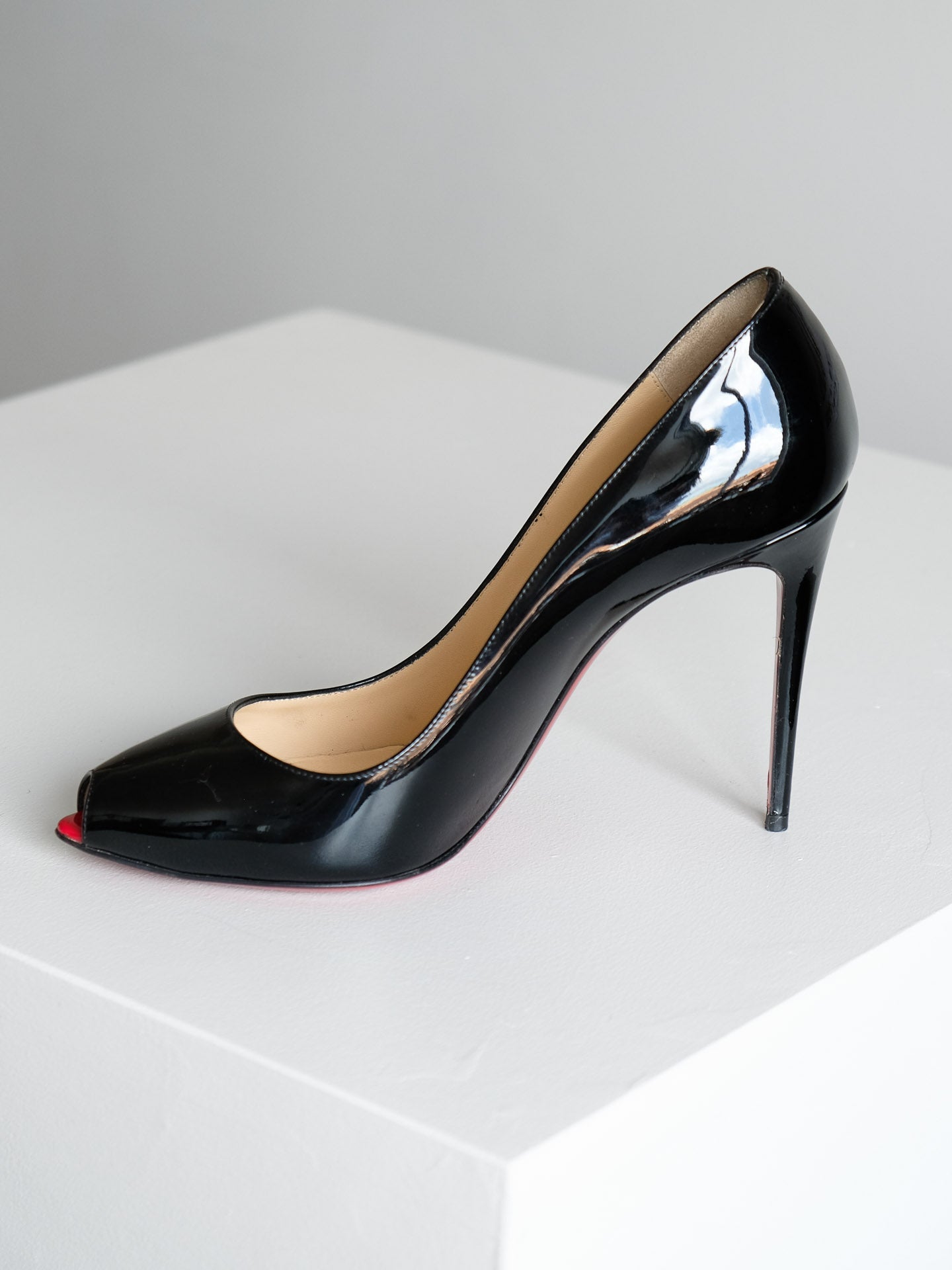 Christian Louboutin Black Patent Leather So Kate Pumps