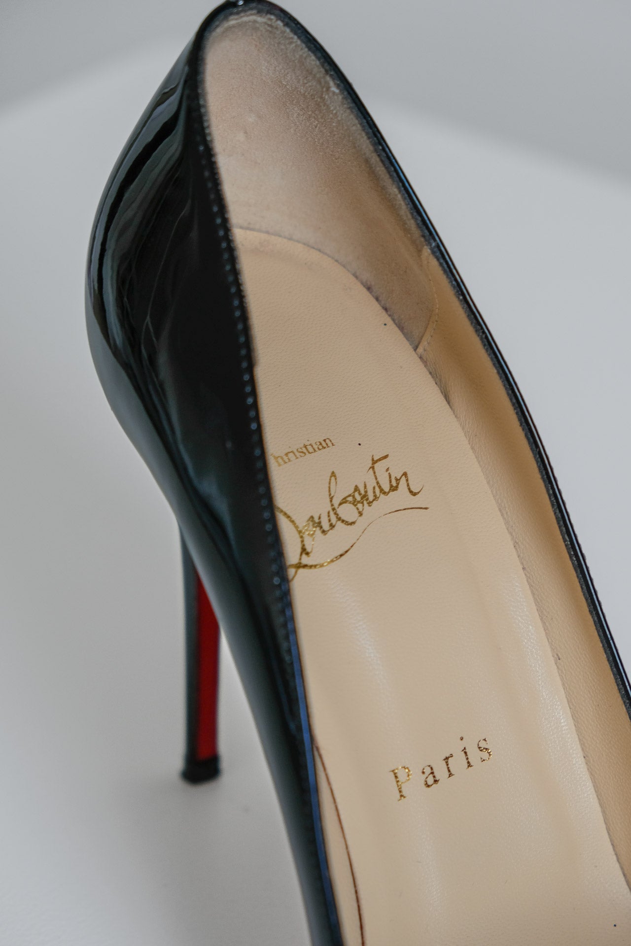 Christian Louboutin Black Patent Leather So Kate Pumps