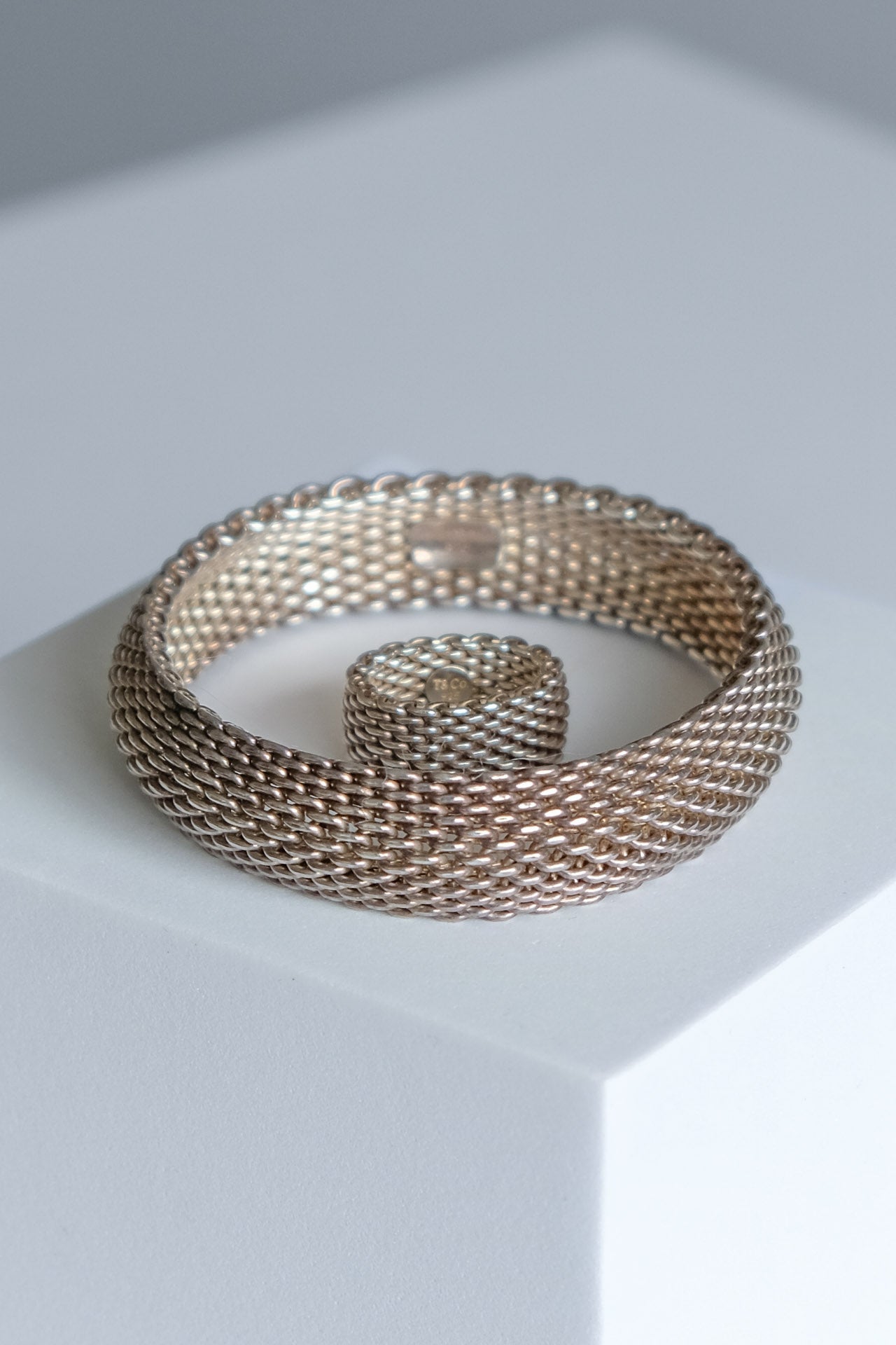 Tiffany & Co. Somerset Mesh Bracelet & Ring set