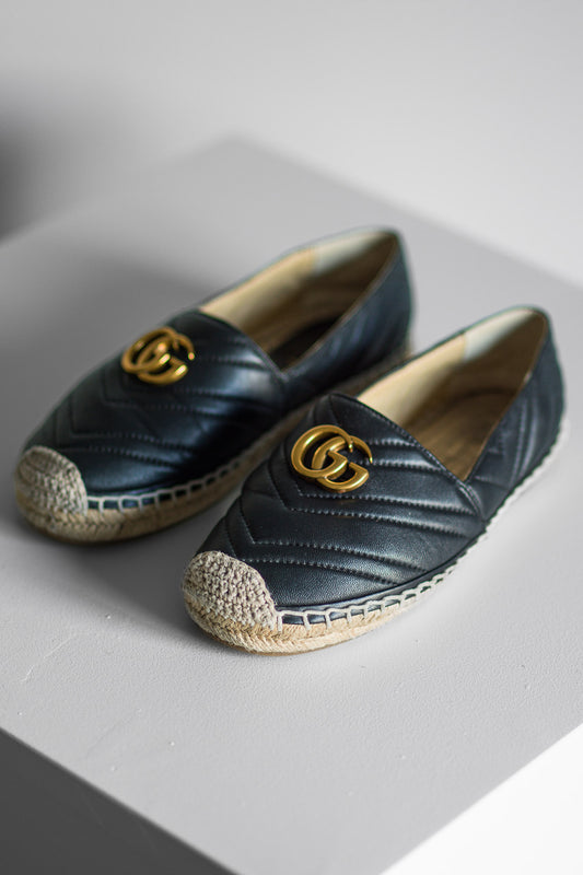 Gucci  Nappa Matelasse GG Marmont Espadrilles Size: 38.5