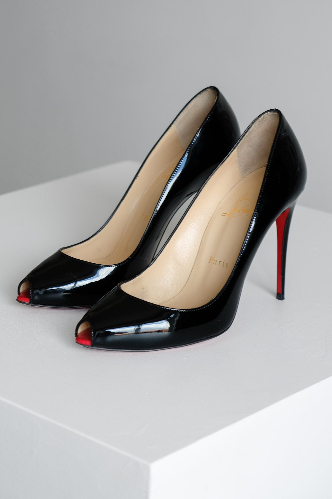 Christian Louboutin Black Patent Leather So Kate Pumps