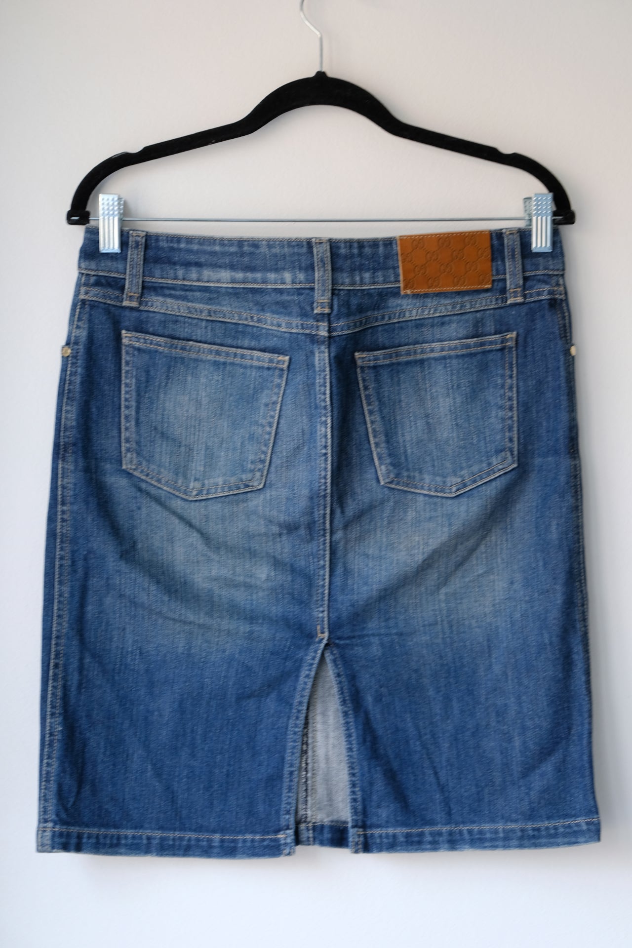 Vintage Gucci by Tom Ford Heart Charm Denim Skirt
